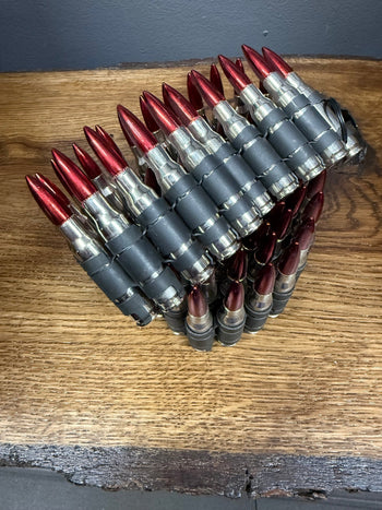 Bullet Belt FULL silver with red tip - Hellgate
