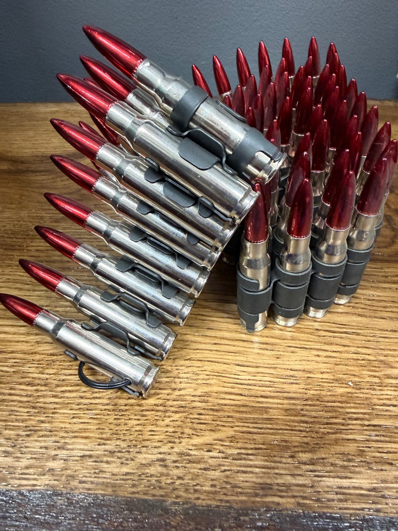 Bullet Belt FULL silver with red tip - Hellgate