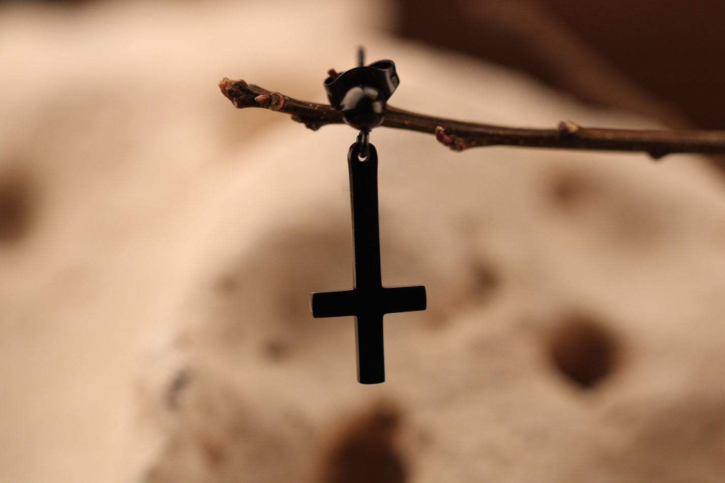 Black Inverted Cross Dangle - Hellgate