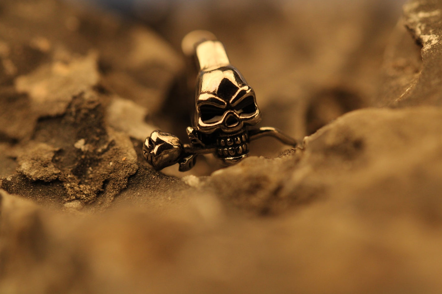 Skull With Rose Hoop - Hellgate