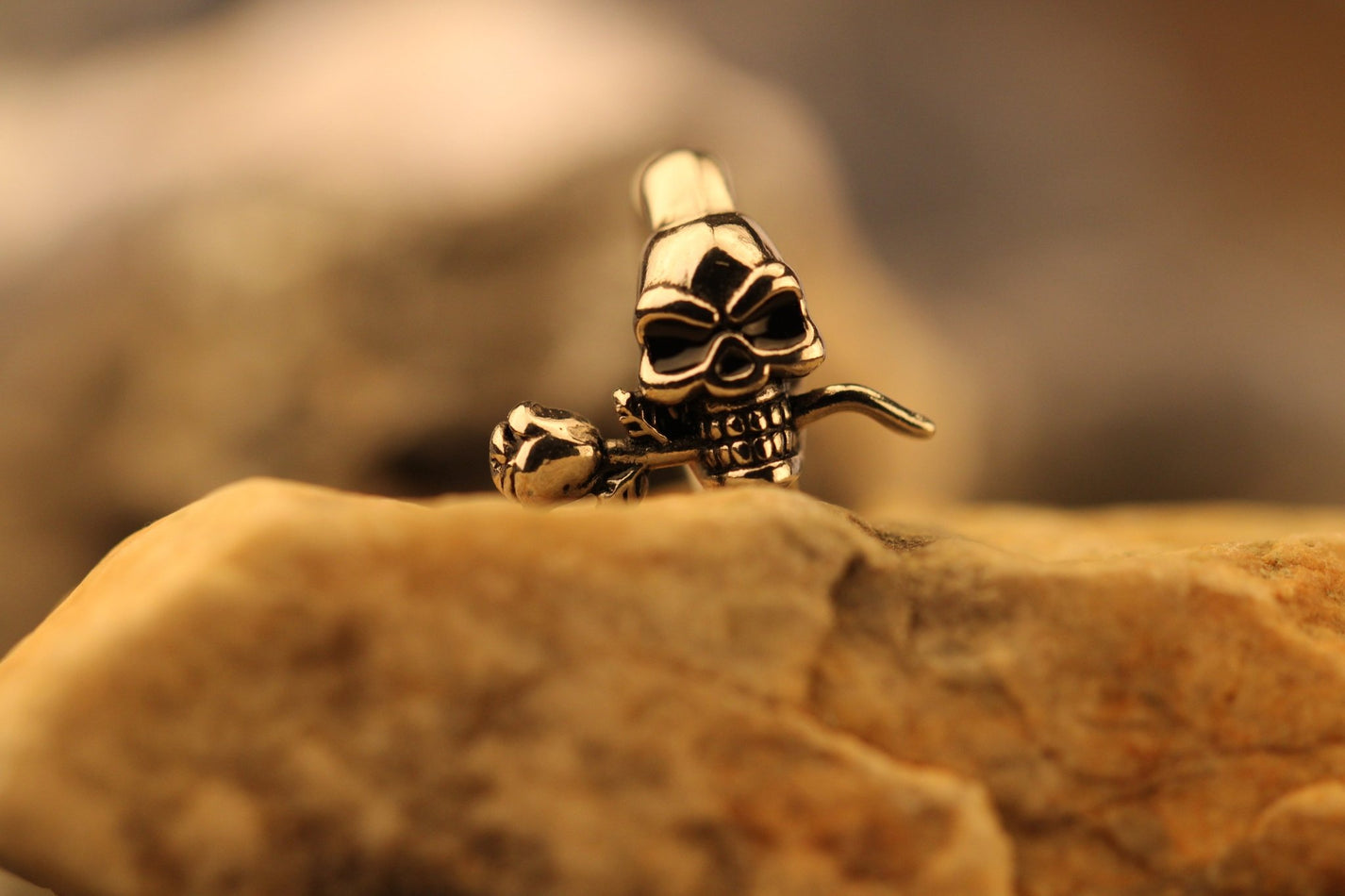 Skull With Rose Hoop - Hellgate