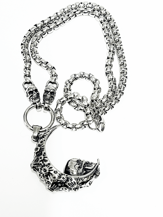 Skull On A Moon With Chain - Hellgate