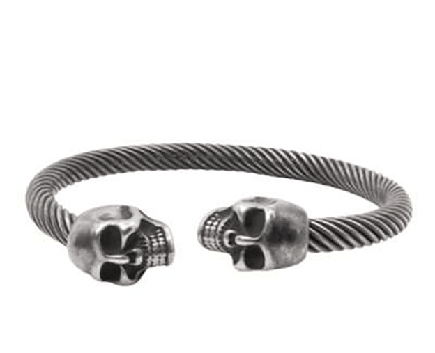 Silver Skull Bangle - Hellgate