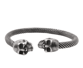 Silver Skull Bangle - Hellgate